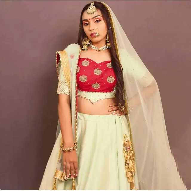 Contemporary Pastel Bride — Bridal Lehenga by Aarchi's by Archana Soni