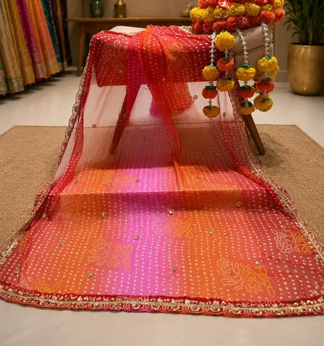 Sunset Bandhani Ombré Dupatta — Dupatta by Aarchi's by Archana Soni